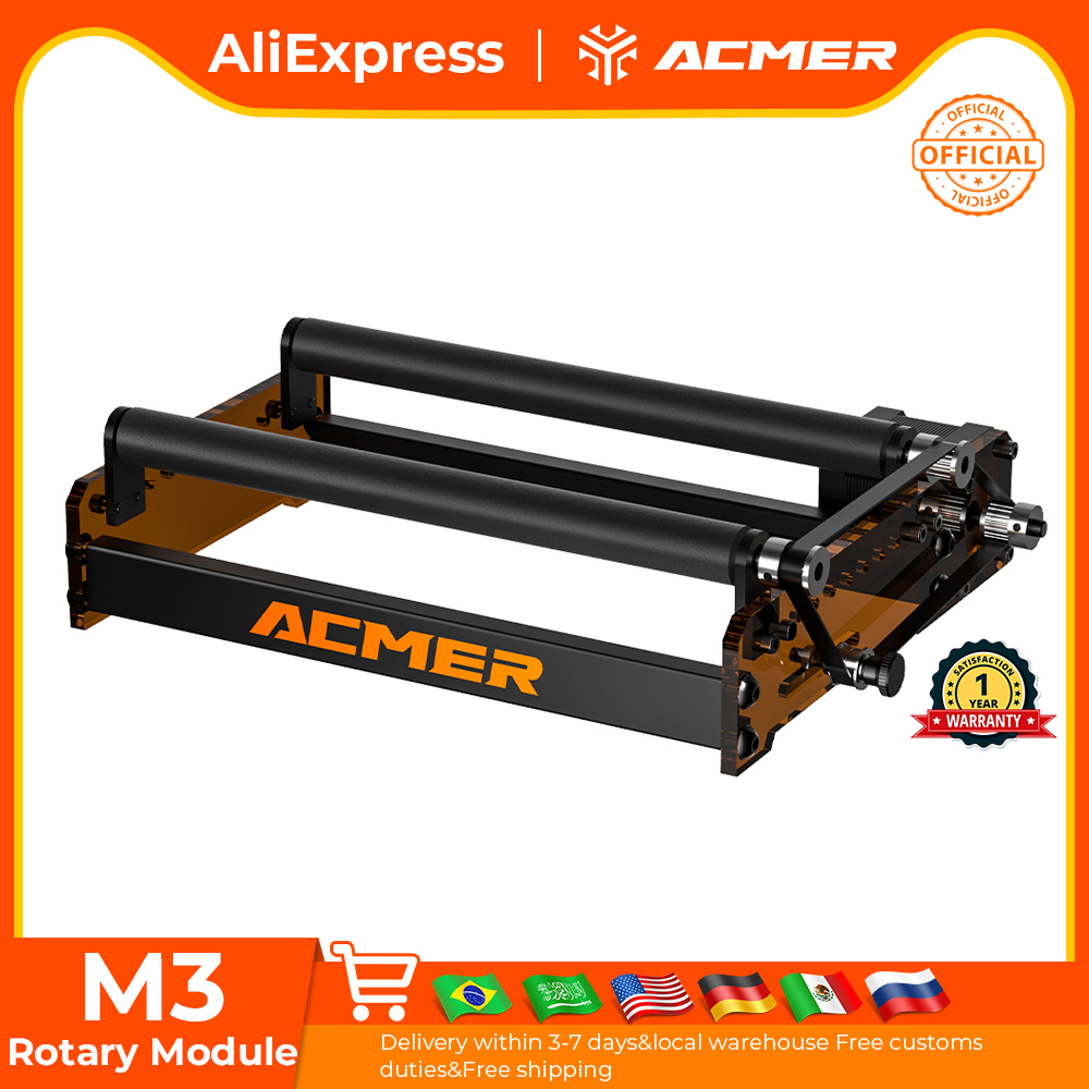 Rotary Axis Laser Engraver - ACMER M3 Laser Rotary Roller 360°