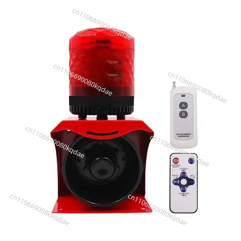 Industrial Visual - 24V Industrial Audio‑Visual‑Warning Assembly,Red‑LED Strobe Programmable