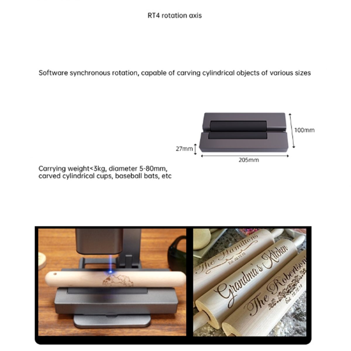 R4 Rotary for MR.CARVE C1 5W L - đánh giá và giá Rotary Axis Laser Engraver