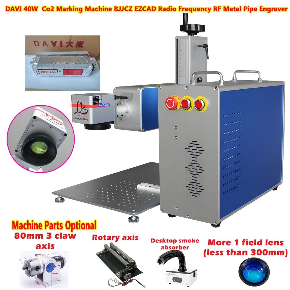 BJJCZ DAVI 40W Co2 Laser Marki - đánh giá và giá Rotary Axis Laser Engraver