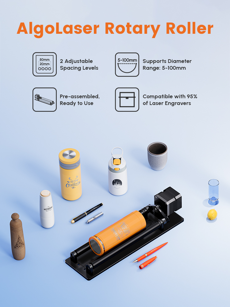 AlgoLaser Rotary Roller 360° R - đánh giá và giá Rotary Axis Laser Engraver