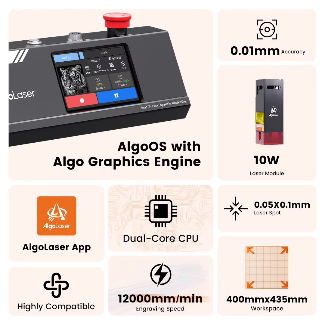 Algolaser DIY Table 40*43cm CN - đánh giá và giá Industrial Laser Cutting Machines